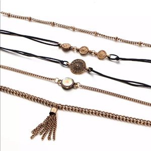 {LYANNA} boho moonstone medallion bracelet set